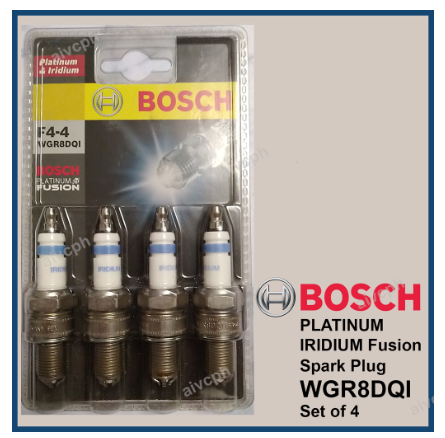 Bosch WGR8DQI Spark Plug (Set of 4) Platinum Iridium Fusion (Cross BPR5ES BPR5EGP W8DC) 0242229907