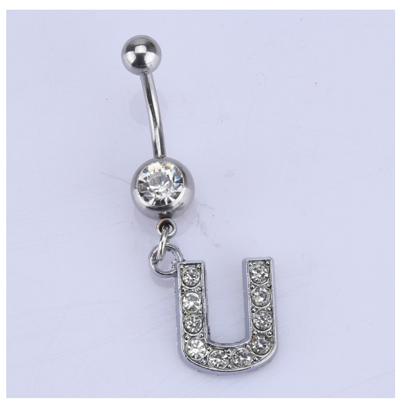 Body Piercing Drop Dangle Belly Button Rings Navel 26 Letter Ring Jewelry Sexy U