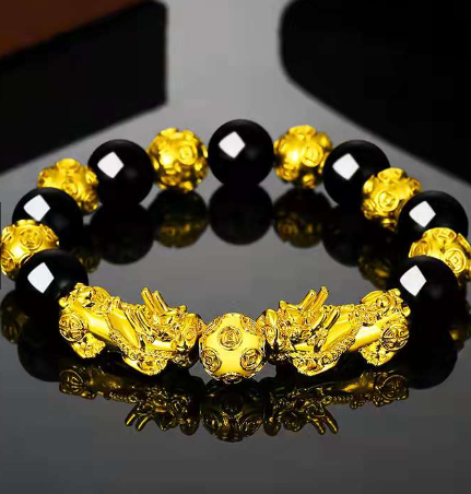 Piyao Bracelet Black Obsidian Lucky Charm Bracelet
