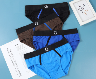 1pc High Quality Spandex Cotton Brief Underwear For Mens Random Color