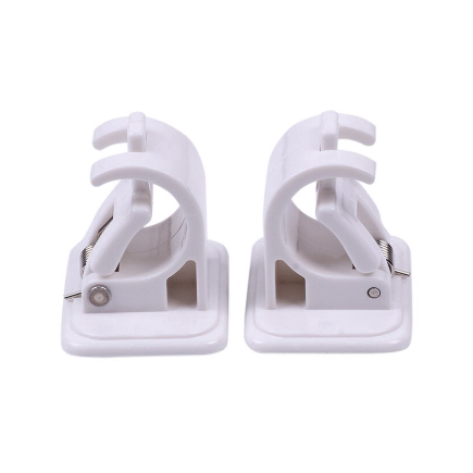 High Quality Hanging Rod Clip Adhesive Wall Curtain Hanging Rod Clamp Hooks Shower Curtain Rod Fixed Clip Hanging Rack (2Pcs)