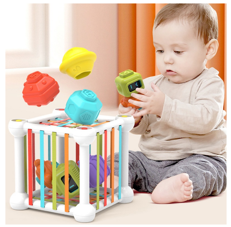 Baby Rainbow Stacking Colorful Shape Blocks Early Teaching Rubik's Cube Grasp Shape Color