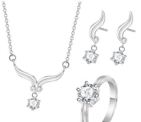 Morning Star Top Silver Ss002 92.5% Italy Silver Jewelries Set