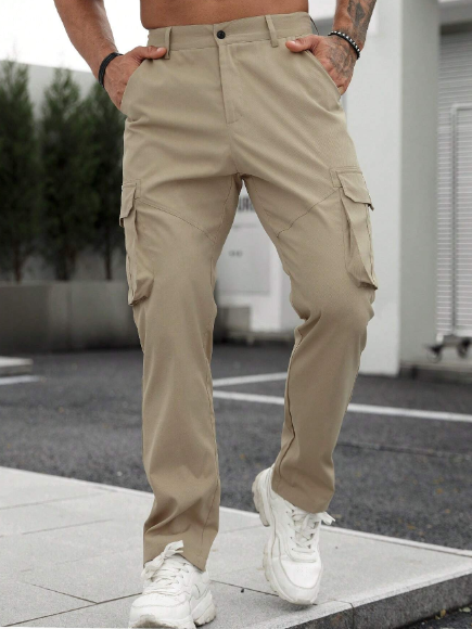 Manfinity LEGND Men Flap Pocket Side Cargo Pants
