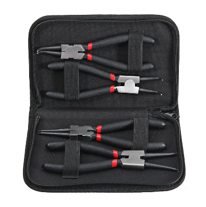 Circlip Plier Set 7'' Long Nose Plier Straight Bent Plier Inner Outer Straight Bent P 4pcs