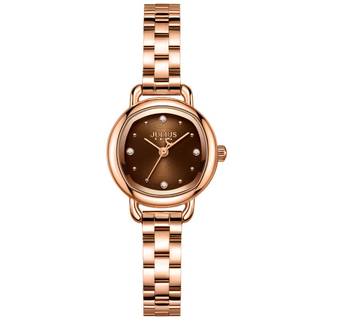 JULIUS Small Round Watch with Steel Band, Unique Waterproof Women's Watch JA-1412 2