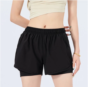 2IN1 Lady's Sports Dri-Fit shorts with cycling taslan shorts running/yoga/gym/volleyball
