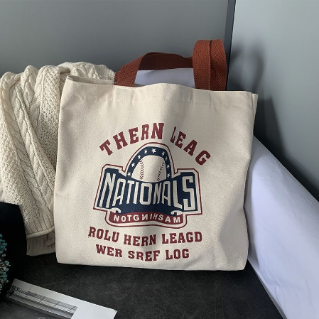 New Japanese retro simple wild one-shoulder portable canvas bag female student Korean version ins large-capacity college style tote bag