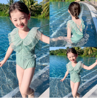 Girls Swimwear Summer 2023 New Style Children's Clothing Children Influencer Fashionable Girl Baby One-Piece Swimming Trunks Trendy