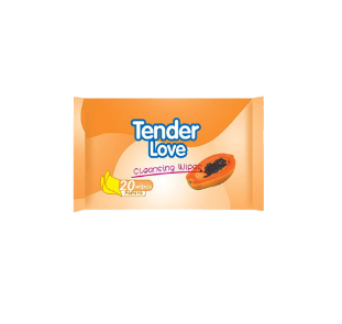 Tender Love Papaya Cleansing Wipes 20's
