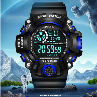 New Men's Multifunctional Camouflage Electronic Sports Watch Anti-fall Luminous Alarm Clock Watch
