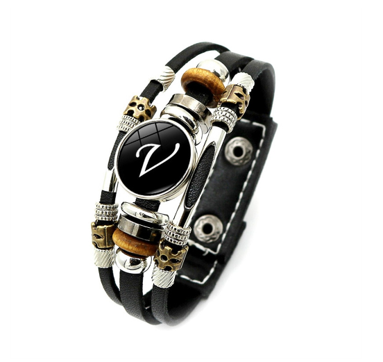 Fashion 26 Letter Leather Bracelets Multilayer A-Z Name Initials Bracelet For Men Women Wrist Accessories Jewelry Birthday Gifts V
