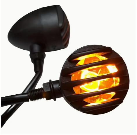 2pcs Motorcycle Turn Signals Lights Indicator LED Bullet Bulbs For Chopper Bobber Off Road 10mm For Retrofit Retro Fence