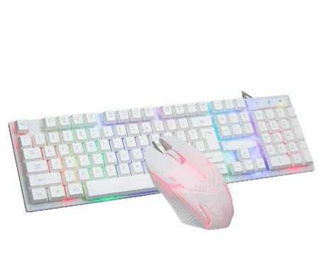 Zeus K004 ( Arc-Angle ) Colorful LED Illuminated Backlight Gaming Keyboard And Mouse Bundle