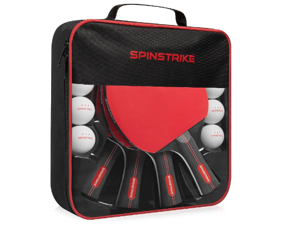 Ping Pong Paddles Set of 4 - Pro Quality Table Tennis - Ping Pong Set with (4) Ping Pong Paddles and Balls (8) Count - 4 Player Table Tennis Racket Set - Ping Pong Paddle Set of 4 for Pingpong Night