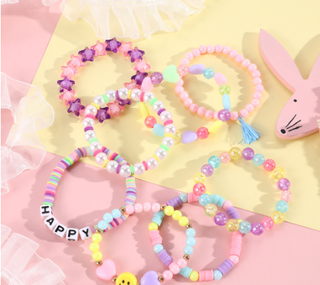 10 colors Korean Pastel Bead Bracelet Girl's Jewelry Cute Princess Bracelet Children's Birthday Gift