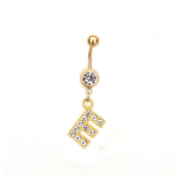 Body Piercing Drop Dangle Belly Button Rings Navel 26 Letter Ring Jewelry Sexy E