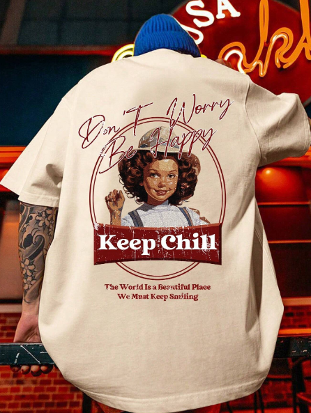 Manfinity Hypemode Men's Plus Size Short Sleeve T-Shirt With Slogan And Character Print