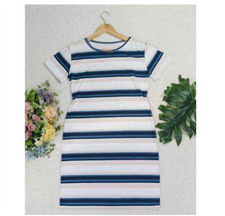 Maternity Taytay Supplier Maternity Dress Casual Tshirt Dress (Stripes) MD13