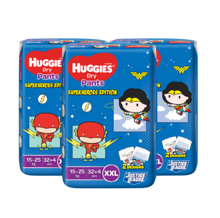 Huggies Dry Pants Superheroes Edition XXL - 36pcs x 3 Packs