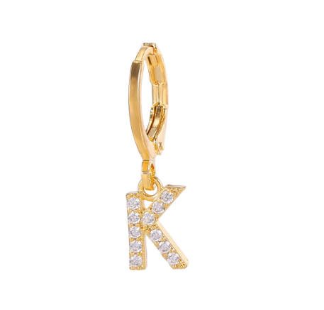 A-Z Letter Earrings Fashion Gold Plated Hoop Drop Earrings Diamond Stud Earrings Women's Jewelry K