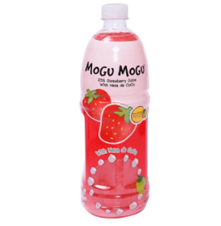 Mogu Mogu Nata De Coco Juice Strawberry 1Liter