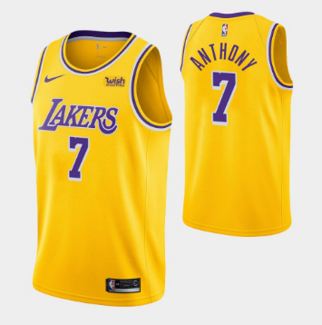 Los Angeles Lakers Icon Edition #7 Carmelo Anthony Gold Jersey Swingman