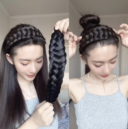Creative Wigs Five Strands Fishbone Widened Hair Hoop Hairwear Twist Braid Fashion Women Hairbands