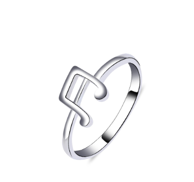 Italy Sterling Silver Music Note Ladies Ring