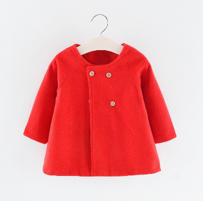 Children's Coat Ins European and American Autumn new Round Neck Long Sleeve Cape Woolen Coat