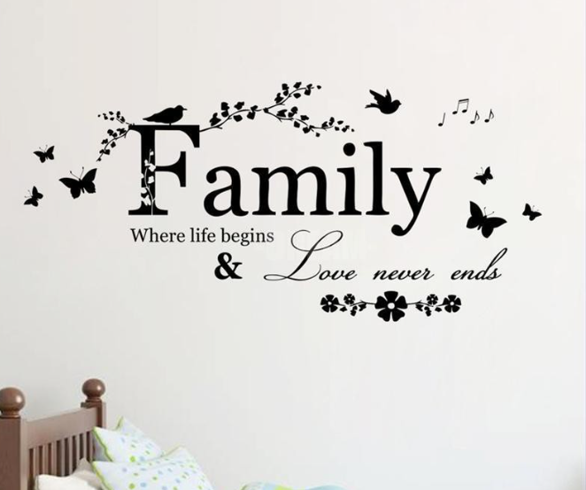 Family Letter Quote Removable Vinyl Decal Art Mural Home Decor Wall Stickers