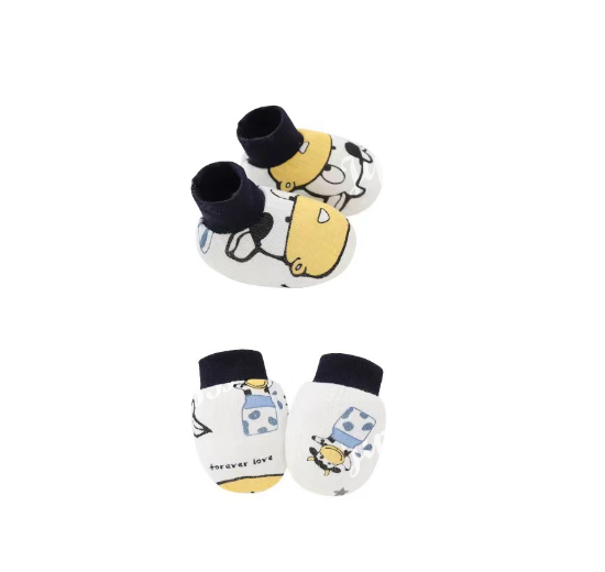 Baby Mittens and Booties Set Newborn Infant Cotton Mitten Set M8