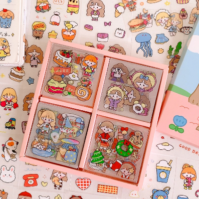 Journal Stickers Pet Waterproof Thermos Cup Sticker Set Cartoon Girlish Stationery