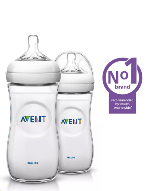 Philips AVENT 11oz Natural Baby Bottle, 2-pack
