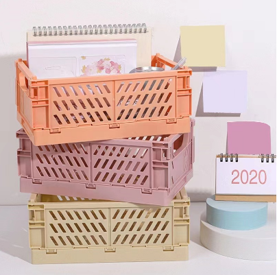 Simple and Creative Foldable Storage Box Desktop Finishing Cosmetic Rack Sundries Storage Basket