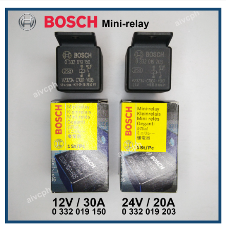 Bosch Mini Relay 12V /30A 24V /20A SPST Portugal 5-pin Double Output 0332019150 0332019203 Horn Fan