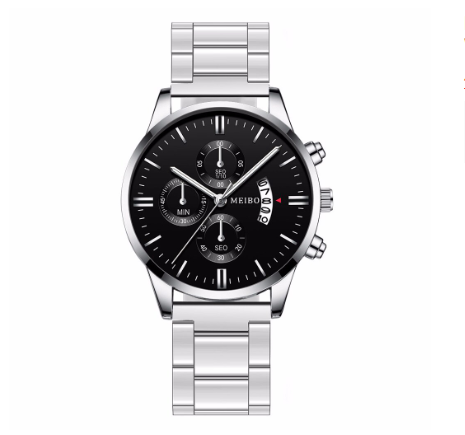 Men Stainless Steel Business Watch With Calendar Luxury Men Sport Watch Quartz Clock MEIBO Watch 006