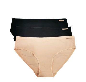 HERBENCH 100% Authentic 3 in1 Mid Rise Bikini TUG0028BKBE Panty Black/Beige