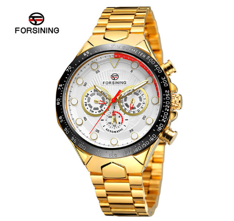 Forsining Automatic Watch for Men Mechanical Watches Luxury Stainless Steel Calendar men watch Waterproof 5