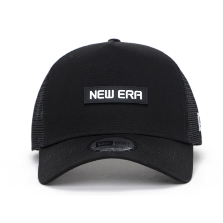 New Era Wordmark Black 9FORTY A-Frame Trucker Cap
