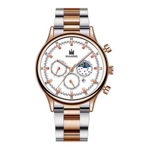 Men Stainless Steel Quartz Watch with Date Calendar 02