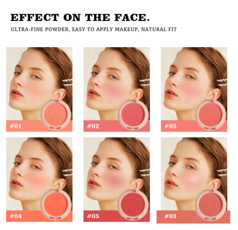 SANIYE 6 Colors Face Blusher Powder Palette Mineral Blush E0150/E0160