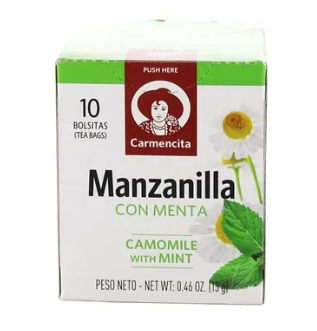 Carmencita Tea Chamomile with Mint Manzanilla Con Menta 10 tea bags
