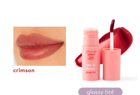 Happy Skin Kiss & Bloom Glossy Tint in Crimson