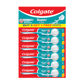 Colgate Super Flexi Hanging Mat Toothbrush Pack of 6's