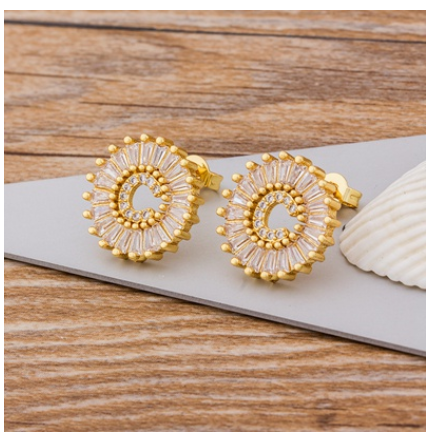 26 Initial Letter Earrings for Women Hypoallergenic Accessories Cute Alphabet AAA CZ Gold Stud Hikaw Jewelry C