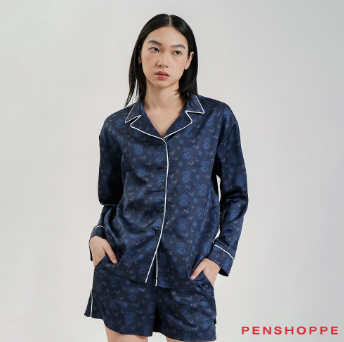 Penshoppe Core Marvel Universe Captain America Lounge Set For Women Navy Blue