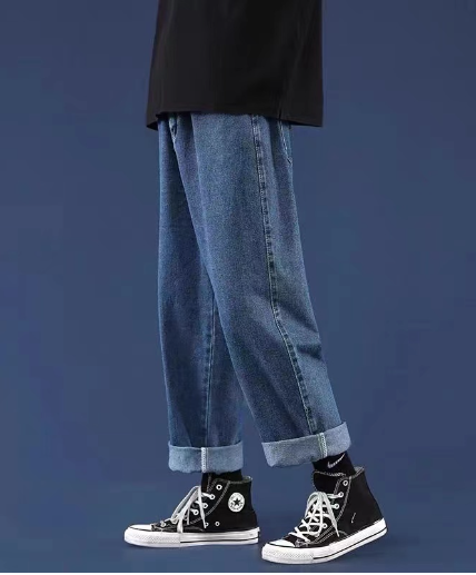 Korean Style High Quality Men's Maong Pants Straight Loose Jeans For Men