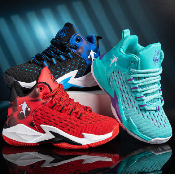 Basketball shoes for kids big size braided high top basketball for kids boy
