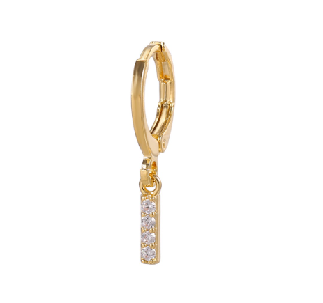 A-Z Letter Earrings Fashion Gold Plated Hoop Drop Earrings Diamond Stud Earrings Women's Jewelry I